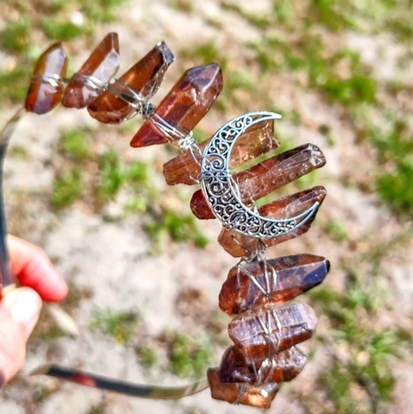 Genuine Smokey quartz crystal headband - Picture 1 of 5